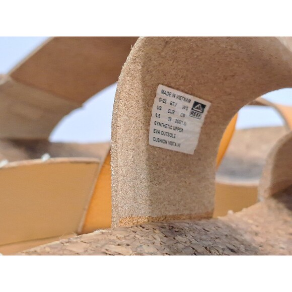 REEF Cushion Vista Hi Women's 8.5 Natural Platform Sandals Cork Leather - Picture 9 of 10